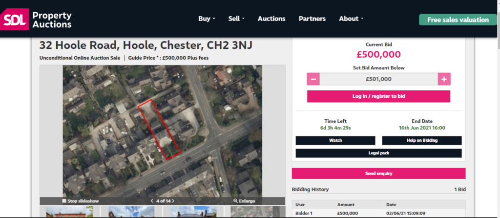 SDL AUCTION FOR 32 HOOLE ROAD CHESTER image