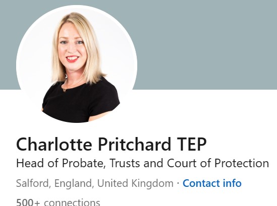 CHARLOTTE PRITCHARD HEAD OF PROBATE CLYDE & COMPANY image'